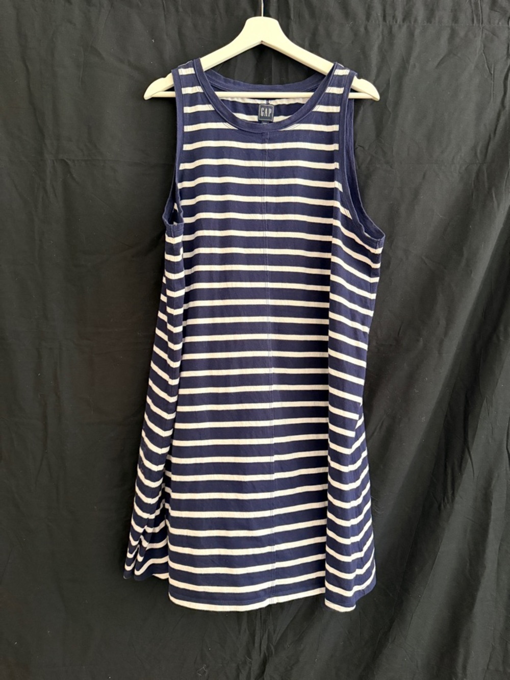 GAP Navy and White Striped Sleeveless Mini Dress